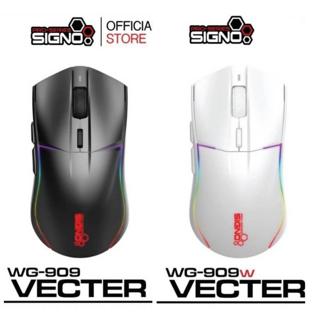เมาส์เกมมิ่งไร้สาย ไฟ RGB Wireless Gaming Mouse SIGNO VECTER รุ่น WG-909 ไฟ RGB 15 โหมดไฟ