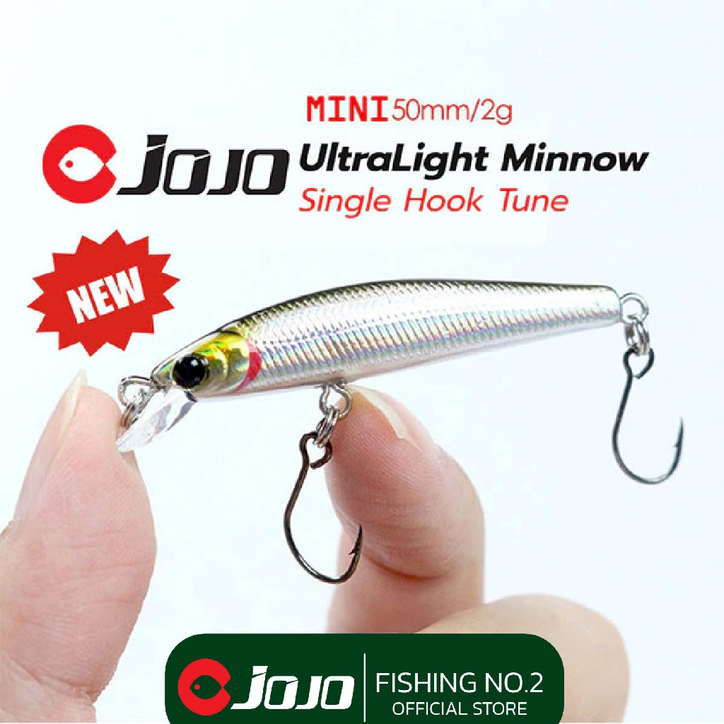 เหยื่อ UL Sinking Minnow มินนาว 2.0 g ยาว 50mm เหยื่อปลอม ตกปลากระสูบ Single Hook Tune