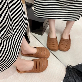 D488 รองเท้าแตะเปิดส้น ยางพารา น้ำหนักเบา มีกันลื่น ใส่สบาย