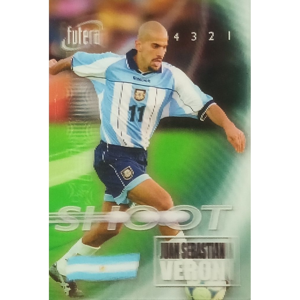 Futera Football World Stars 2002 3D Card Juan Sebastian Veron Argentina - SHOOT