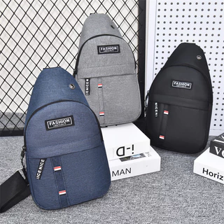 ส่งด่วน GUCSELECTED(B2422) กระเป๋าคาดอกผู้ชายแฟชั่นสุดเท่ ข้างหน้ามี1ช่องซิปใส่ของ ป้ายFASHIONสีดำ.เทา.นำ้เงิน