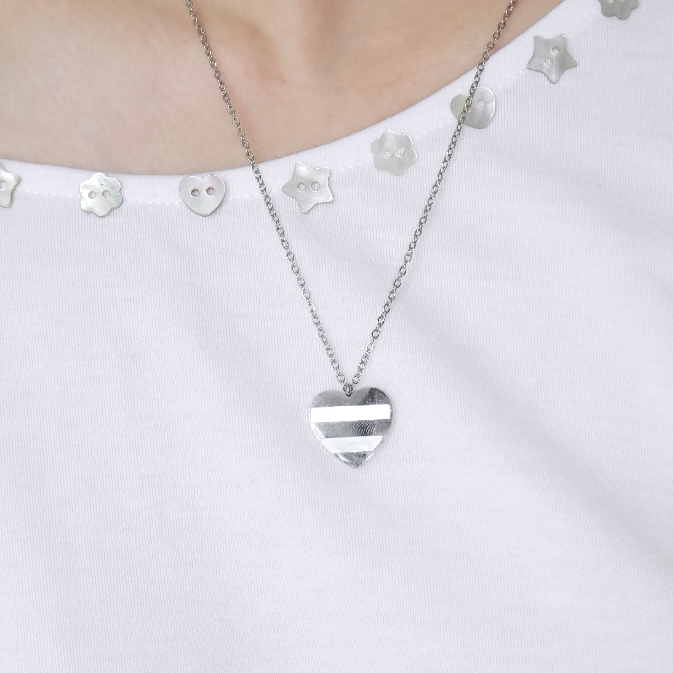 nice try studio - Shelly Heart Necklace สร้อยคอรูปหัวใจ Mother of Pearl