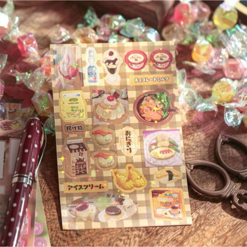 สติ๊กเกอร์ ร้านสะดวกซื้อพุดดิ้ง& ร้านกาแฟสไตล์โบราณ สมุดสติ๊กเกอร์ สติ๊กเกอร์ญี่ปุ่น สติ๊กเกอร์ญี่ปุ่น Japanese Sticker - รูปที่ 6