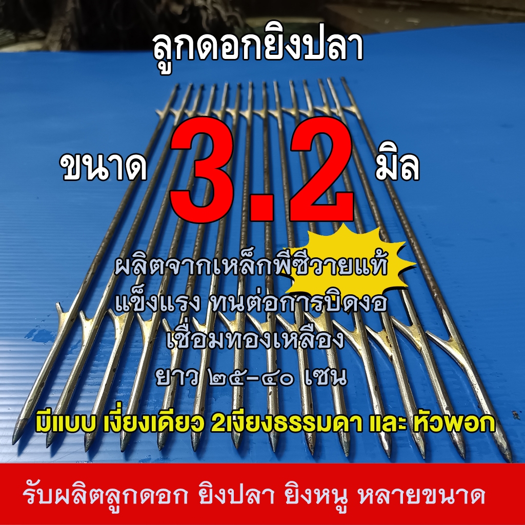 ลูกดอกยิงปลา ขนาด 3.2 มิล 25-40เซน จำนวน 3 ดอก (ล๊อกล่าง)