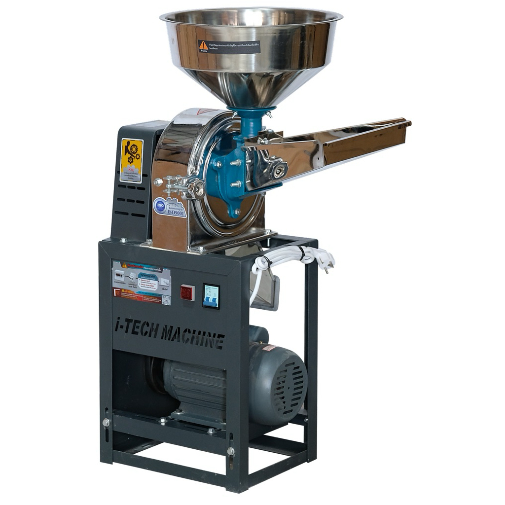เครื่องบดโม่ ไอเทค แมชชีน รุ่น FM2024002 – บดโม่ ละเอียดหยาบ บดของแห้ง บดเมล็ดถั่ว บดพริก บดงา บดแกลบ บดข้าวคั่ว บดแป้ง