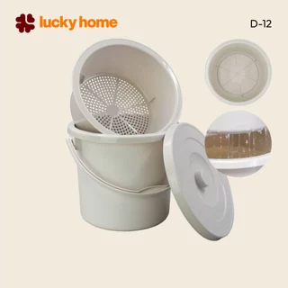 LUCKY HOME ถังแยกขยะ 12 ลิตร D-12 ขนาดสินค้า (เส้นผ่าศูนย์กลางxสูง) : 28 x 27.5 cm