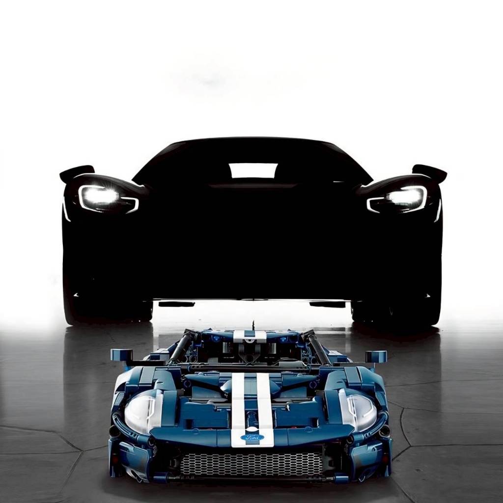 บล็อกตัวต่อโมเดลรถสีน้ำเงิน Ford GT 42100 ของสะสม ประดับบ้านตกแต่ง ตู้โชว์