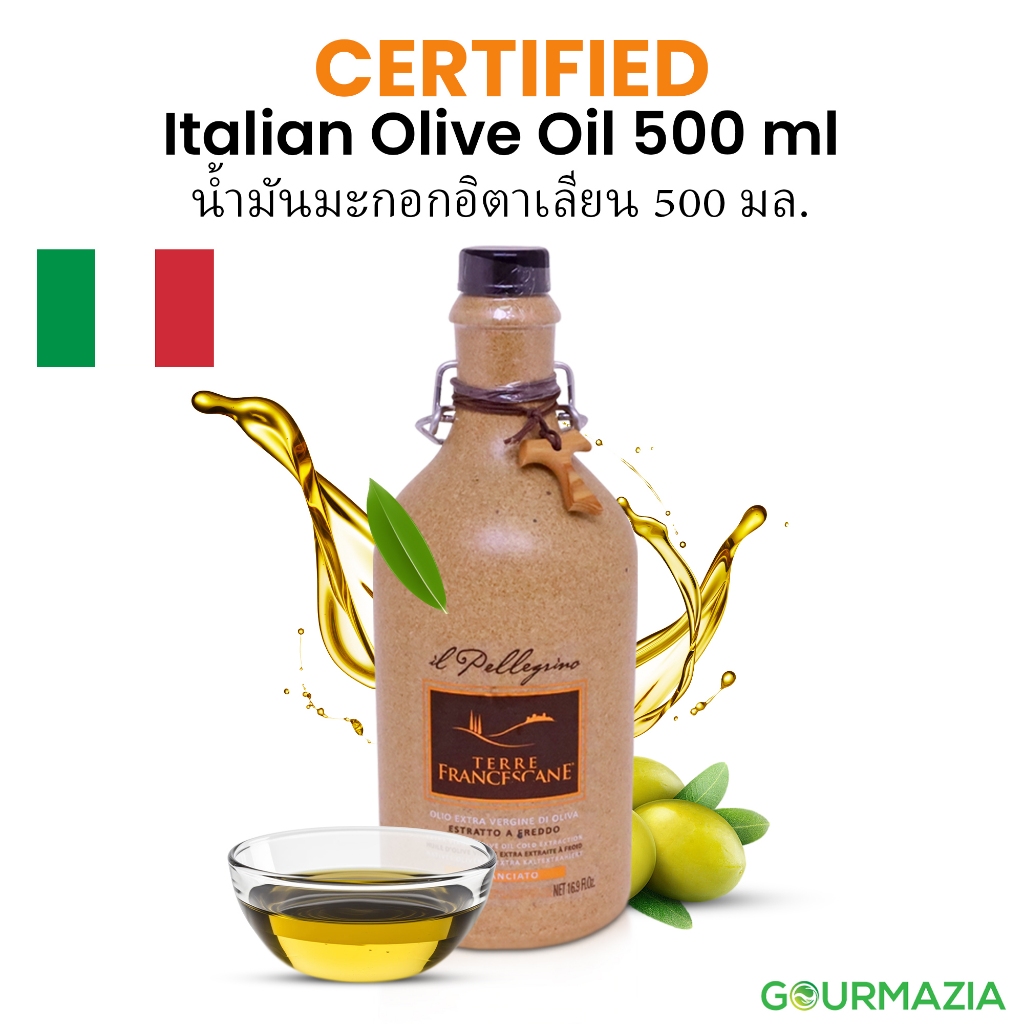 Organic Italian Extra Virgin Olive Oil – Single Origin, Cold Pressed from Early Harvest Italian Olives, 500 Ml Ceramic