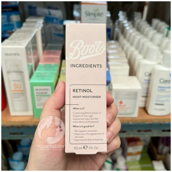 Boots Ingredients Retinol Night Moisturiser 30 ml.