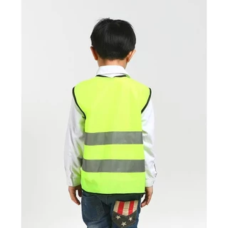 เสื้อกั๊กสะท้อนแสงแบบซิปสำหรับเด็กชายและเด็กหญิงอายุ 3 ถึง 9 ขวบ