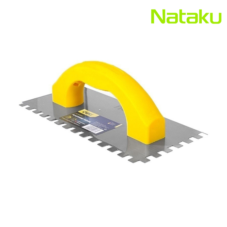 Nataku เกรียงฉาบปูน เกรียงฉาบฝ้า เกรียงสแตนเลส เกรียงโป๊ว เกรียงหวีปูน ด้ามจับพลาสติกนุ่ม ไม่เจ็บมือ 2ขนาด