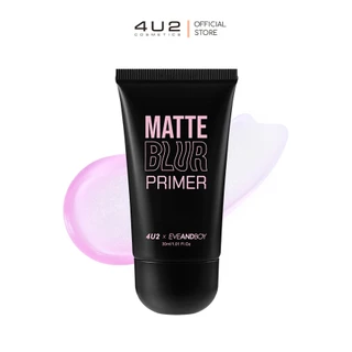 ไพรเมอร์ 4U2 X EVEANDBOY MATTE BLUR PRIMER - PINK PRIMER ไพรเมอร์สีชมพู เบลอผิว คุมมัน ช่วยเติมความชุ่มชื้น ไม่มีซิลิโคน