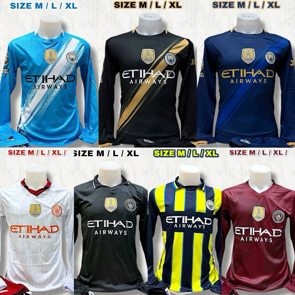 ชุดกีฬาผู้ชาย แมนซิตี้ ฤดูกาลใหม่ล่าสุด 2025 มีไซด์ M ถึง XL แบบแขนยาว มีเสื้อพร้อมกางเกง