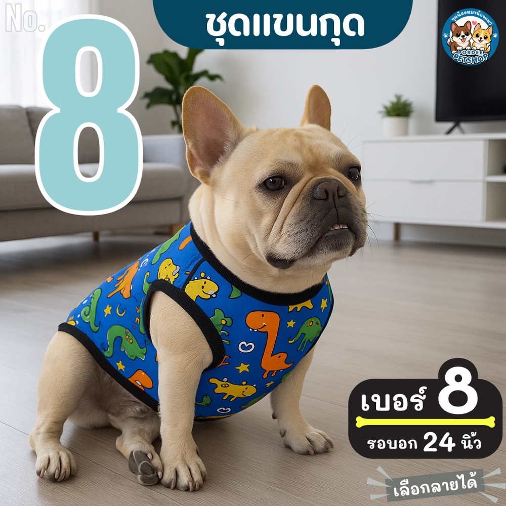 เบอร์ 8 เสื้อน้องหมา รอบอก 24 นิ้ว