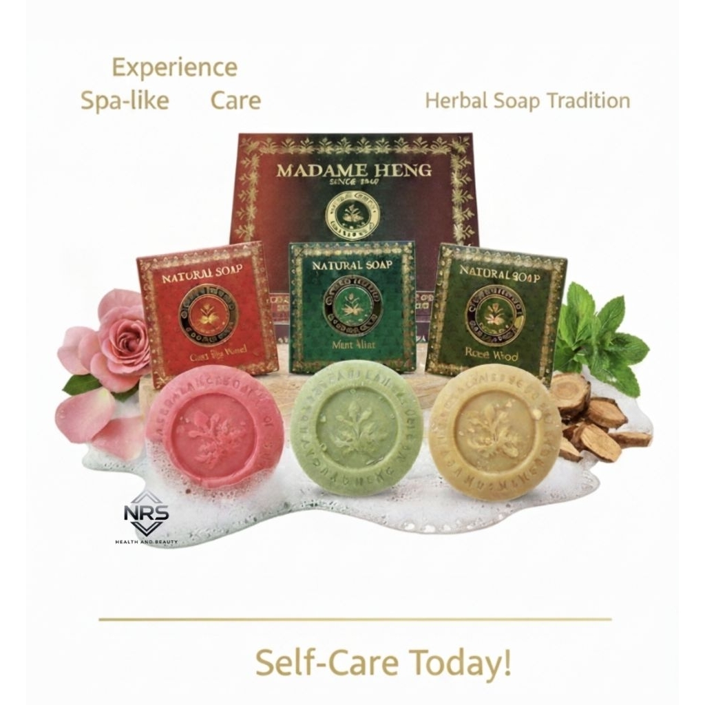 [พร้อมส่ง] Madame Heng สบู่สมุนไพร Natural Balance Soap Care Spa 6 ก้อน (Rose/Mint/Wood) ของแท้