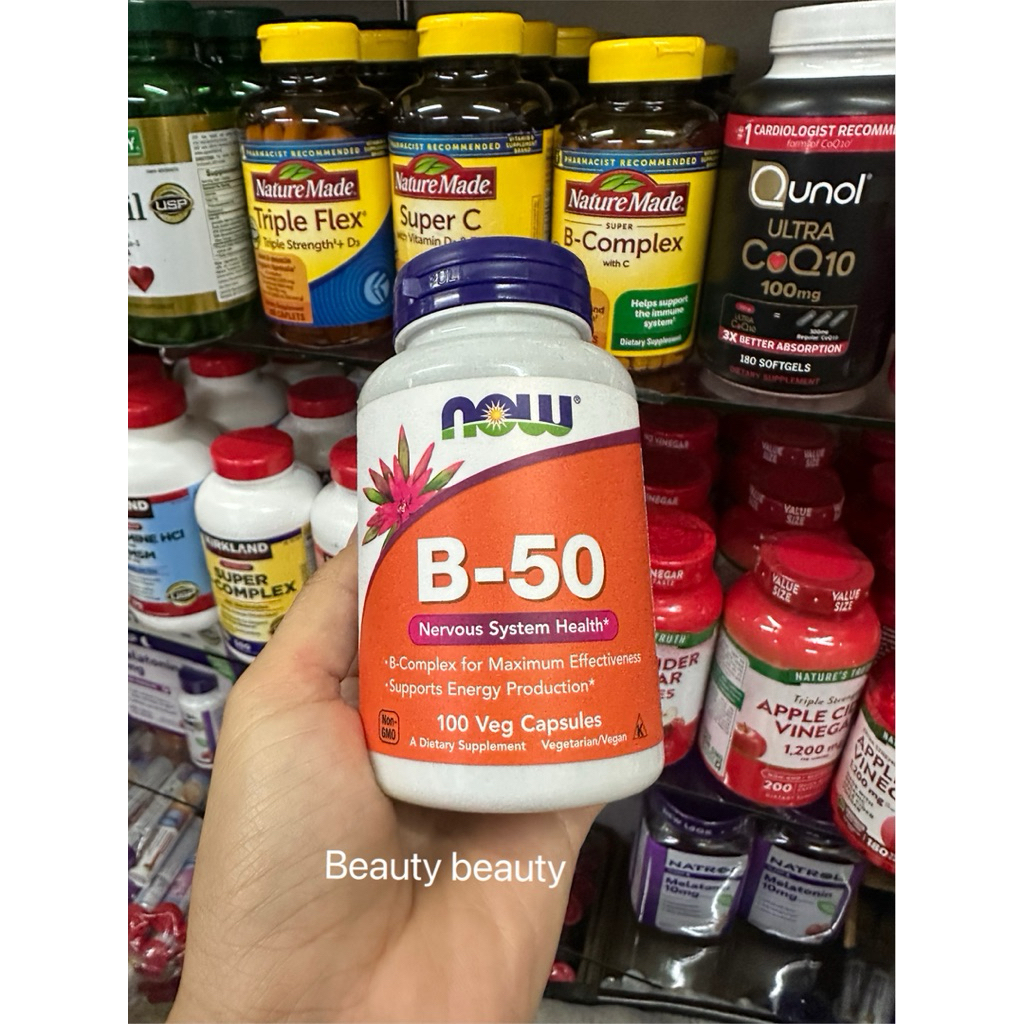 NOW Vitamin B-50 mg,100 Veg Capsules