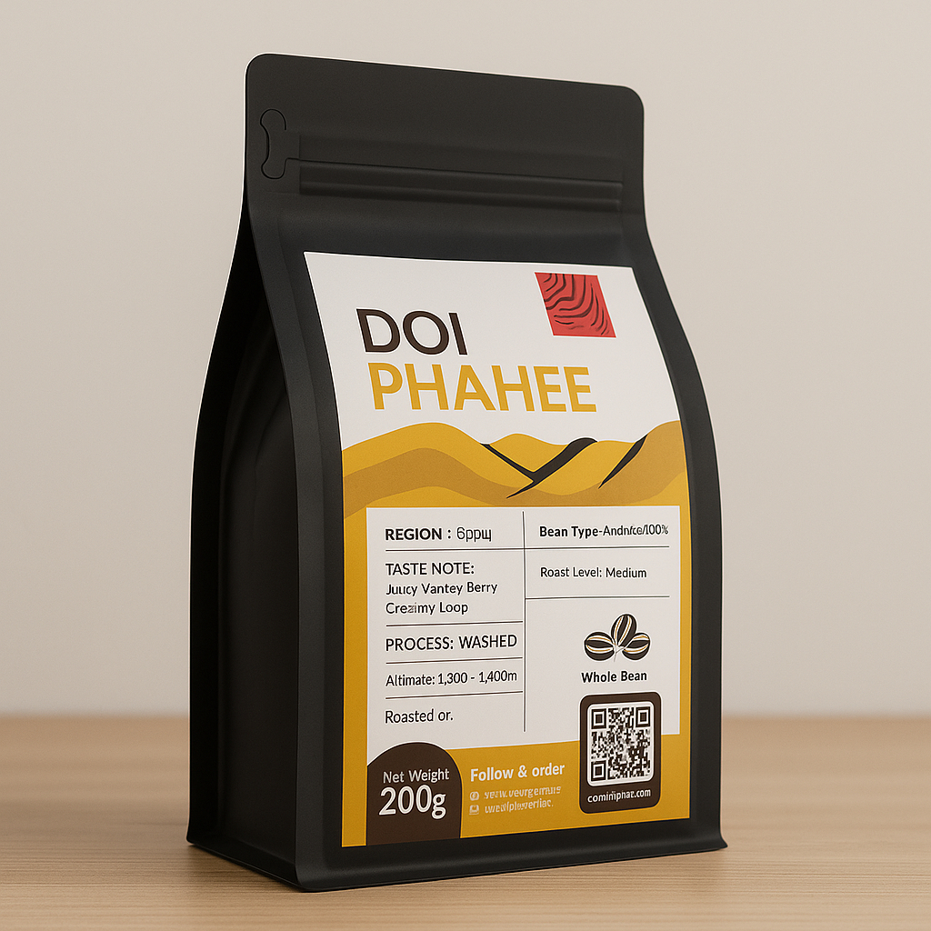 เมล็ดกาแฟคั่ว ดอยผาฮี้ AA คั่วอ่อน-เข้ม อาราบิก้า 100%