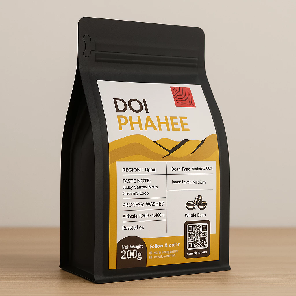 เมล็ดกาแฟคั่ว ดอยผาฮี้ AA คั่วอ่อน-เข้ม อาราบิก้า 100%