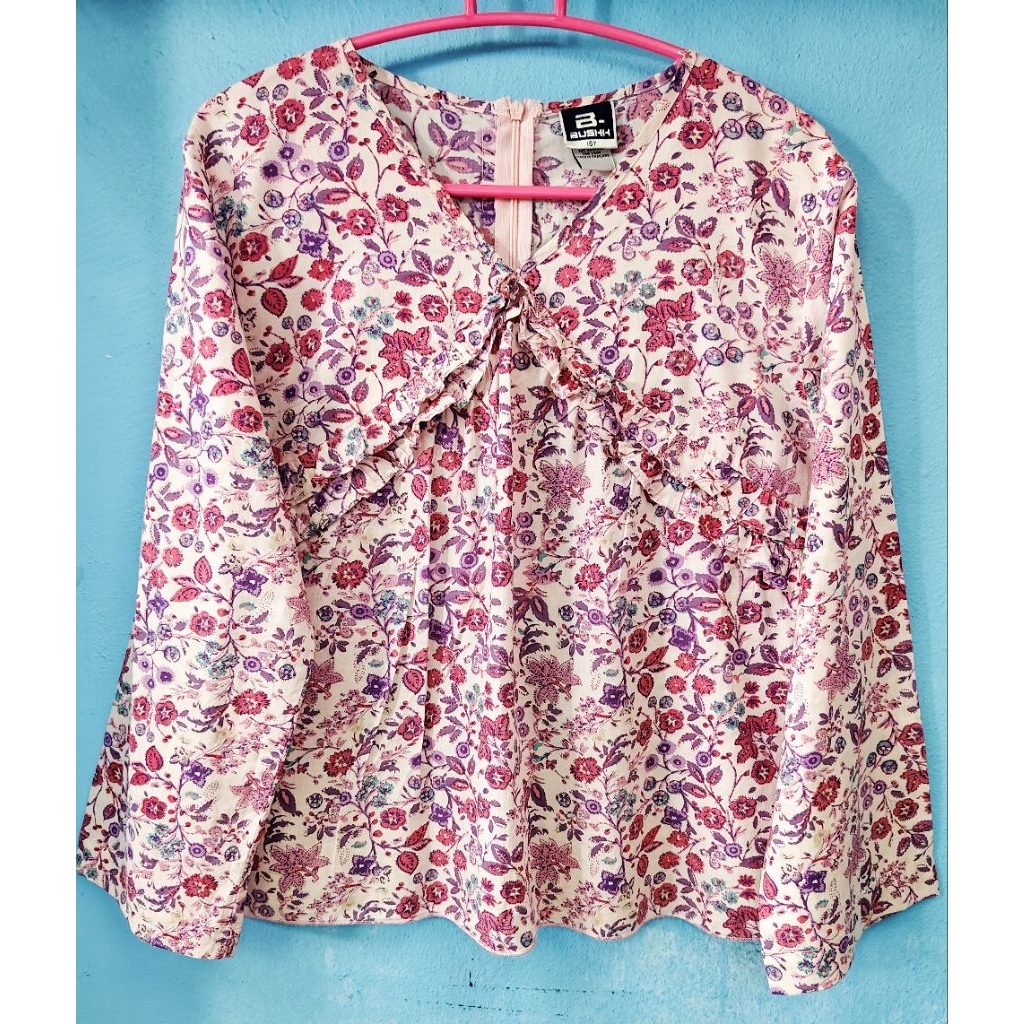 เสื้อแบรนด์ B-BUSHH ผ้าอินเดีย อก38นิ้ว ยาว22นิ้ว แขนยาว19นิ้ว