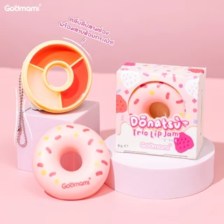 [สูตรฉ่ำวาว] Godmami ลิปแอนด์บลัช โดนัท 3 สี สูตรแก้มปากวาว สารบำรุงx2 เนื้อแยม 3 in 1 โดนัทสึ ทรีโอลิปแยม พร้อมบำรุงปาก