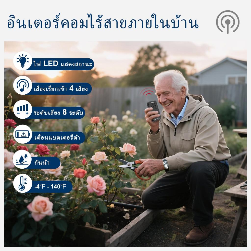 ChunHee กริ่งประตูอินเตอร์คอมไร้สาย - โทรศัพท์อินเตอร์คอมเสียงระยะไกลพิเศษ กันน้ำ สำหรับบ้านและธุรกิจ HI06 - รูปที่ 2