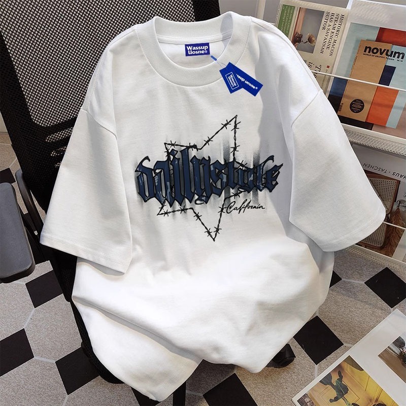 ✨【จัดส่งภายใน 24 ชั่วโมง】ย้อนยุค รูปหน้าา เสื้อ เสื้อยืด oversize เสื้อยืดผู้หญิง เสื้อผู้ชาย เสื้อแฟชั่น