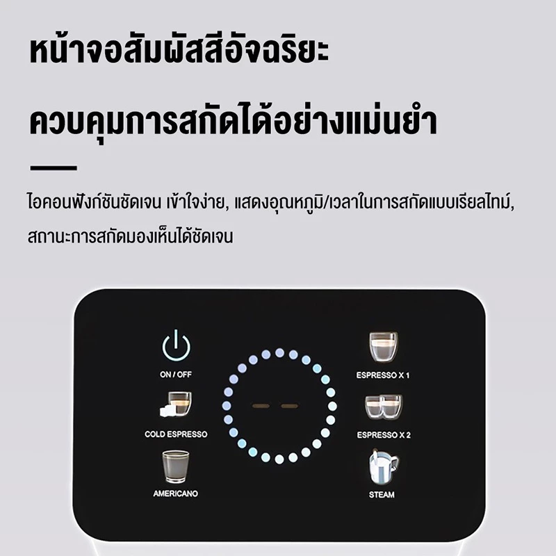 รับประกัน 3 ปี SOHEF เครื่องชงกาแฟ 20bar 1.5L ควบคุมการสกัดร้อน-เย็นคู่  เครื่องชงกาแฟอัตโนมัติ เครื่องชงกาแฟสด thumbnail 9