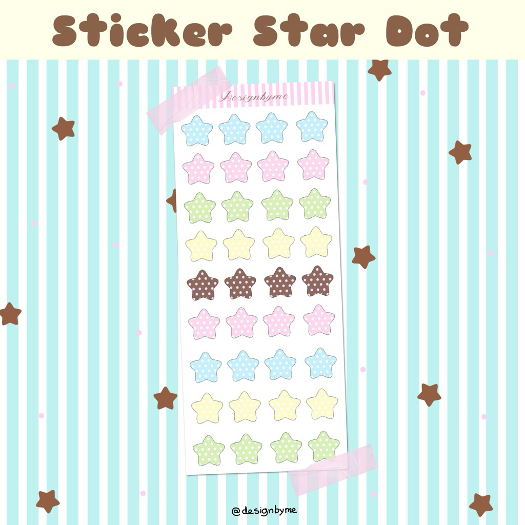 ⭐️ Sticker ตกแต่ง  ลายStar dot!<3⭐️