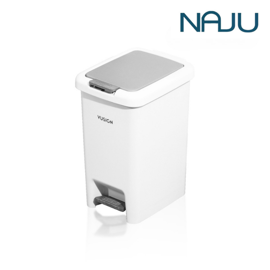 Naju ถังขยะ ถังขยะแบบเหยียบ ถังขยะพลาสติก Trash 10/15 ลิตร ฝาถังปิดสนิท กันน้ำและดับกลิ่น เปิดฝาได้ท