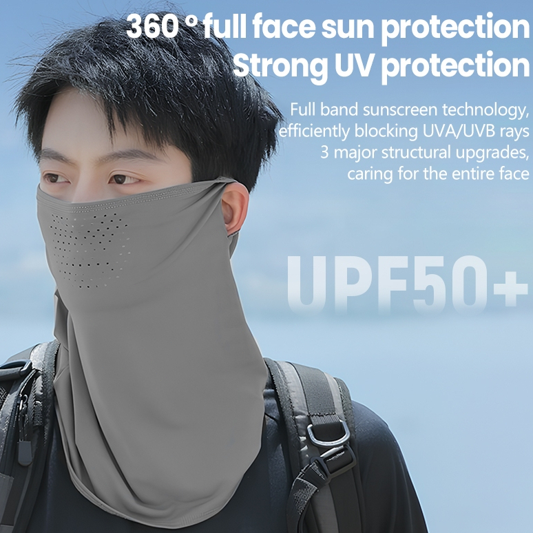 ผ้ากันแดด หน้ากากกันแดด UV ป้องกันรังสียูวี ผ้าไหมน้ำแข็งน้ำแข็ง กันฝุ่น หายใจสะดวก ระบายอากาศ