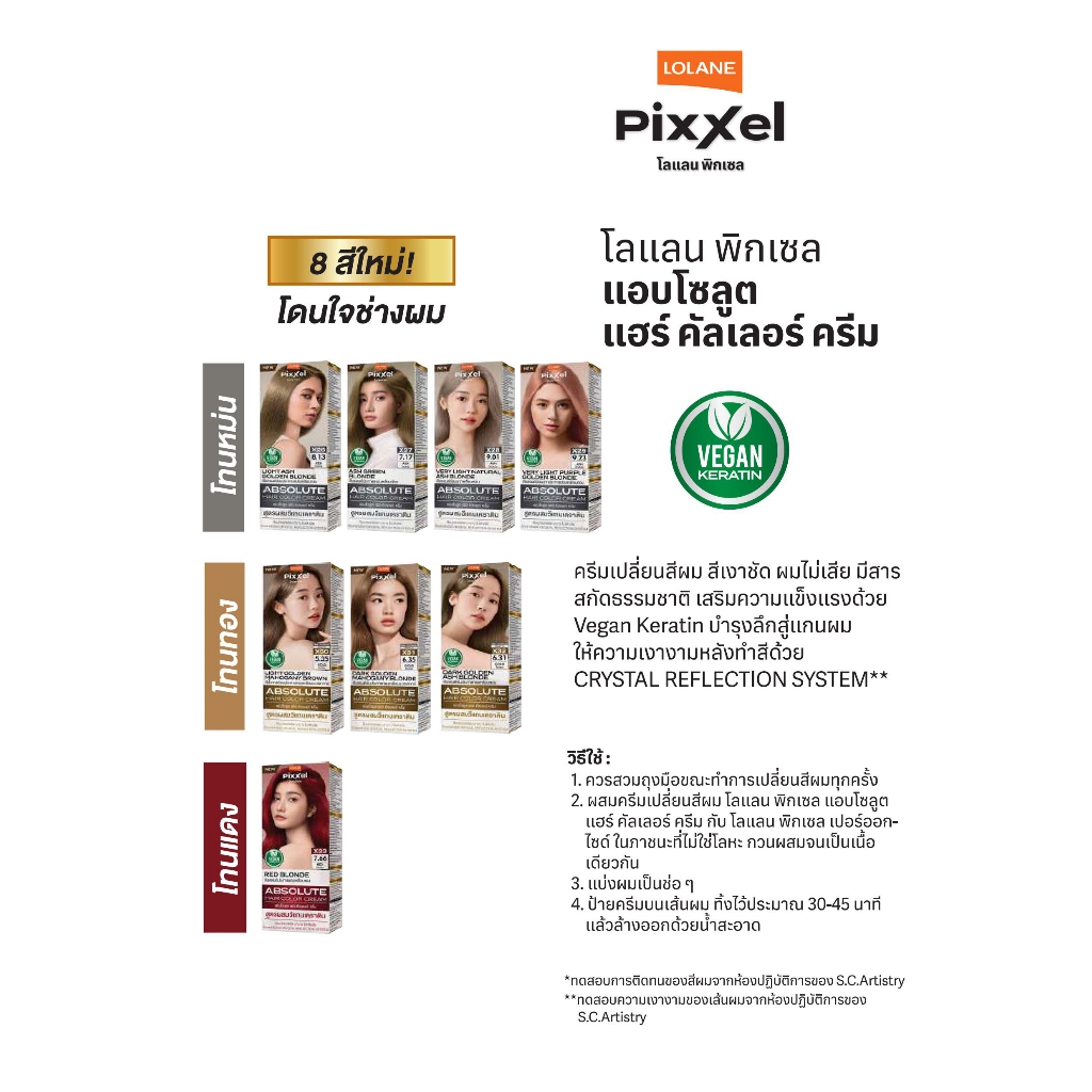 (X01-X33) Lolane Pixxle Absolute color cream 90ml. โลแลน พิกเซล แอบโซลูต 90มล. - รูปที่ 4