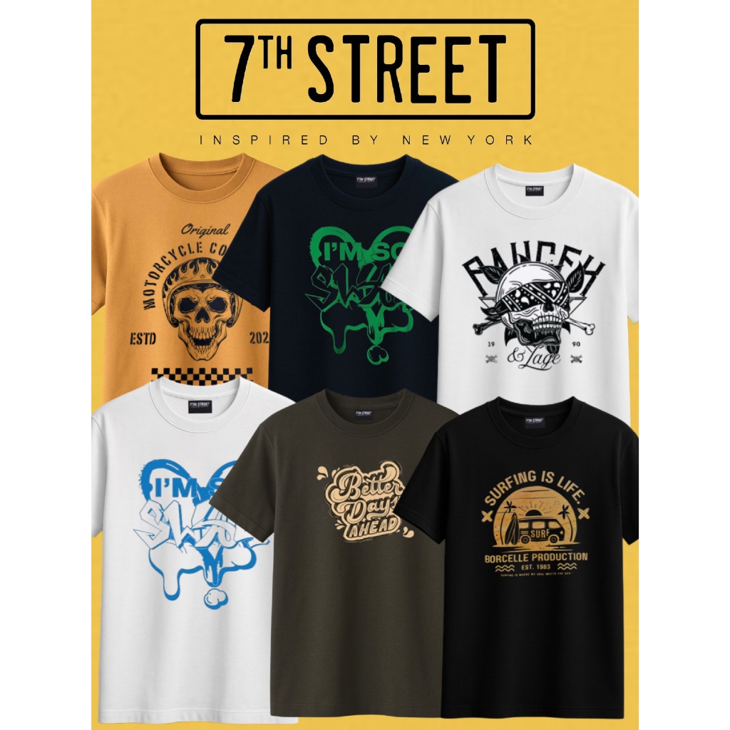 เสื้อยืด Streetwear 7TH Street (เซเว่นสตรีท) Light Collection คอกลม แขนสั้น พิมพ์ลาย