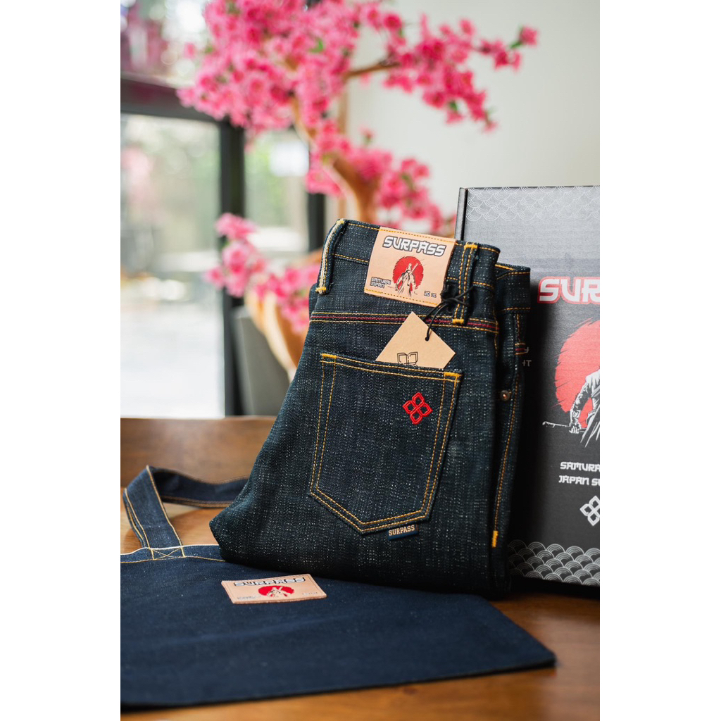Surpass Denim รุ่น Samurai Japan Slubby Broken Twill Copper Selvedge Japan 20 oz