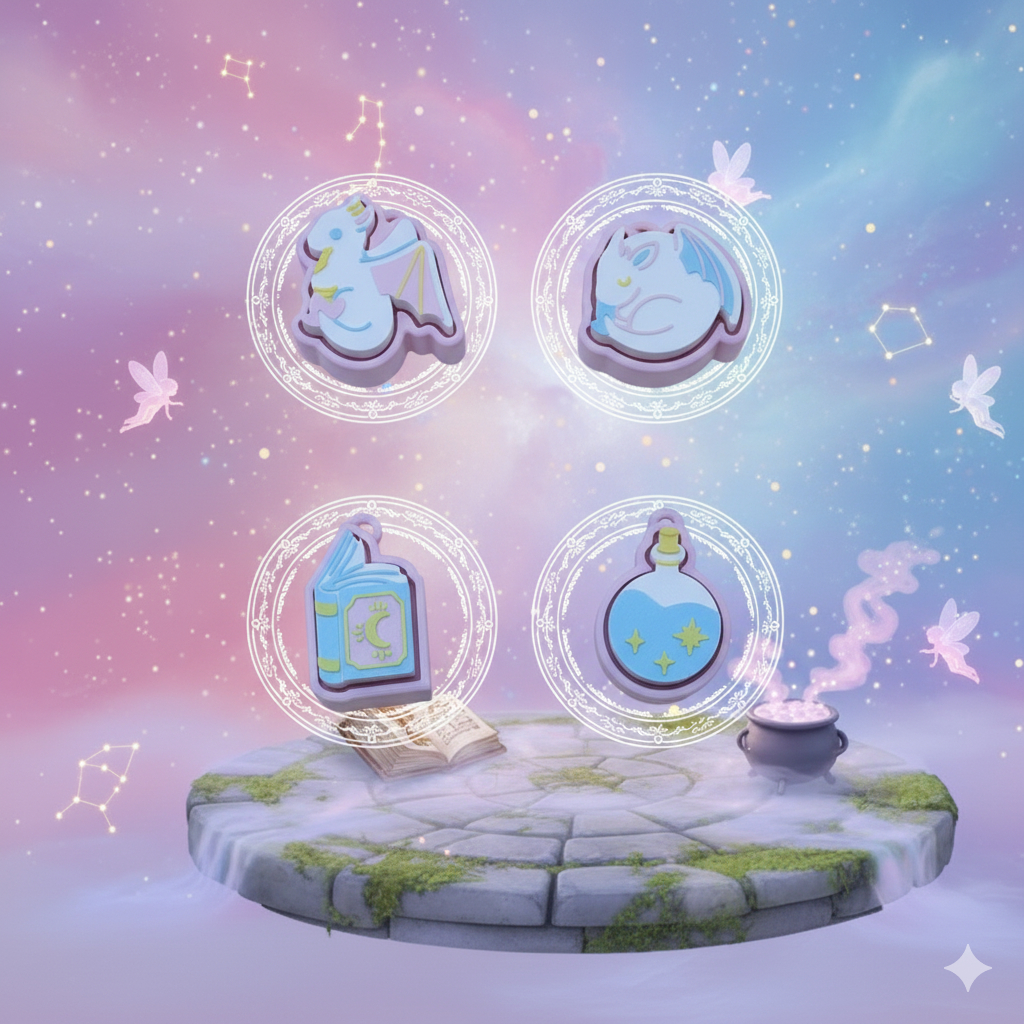 พวงกุญแจเทพนิยาย ไอเทมนักผจญภัย 3D Printing Clicker (ราคาต่อชิ้น)