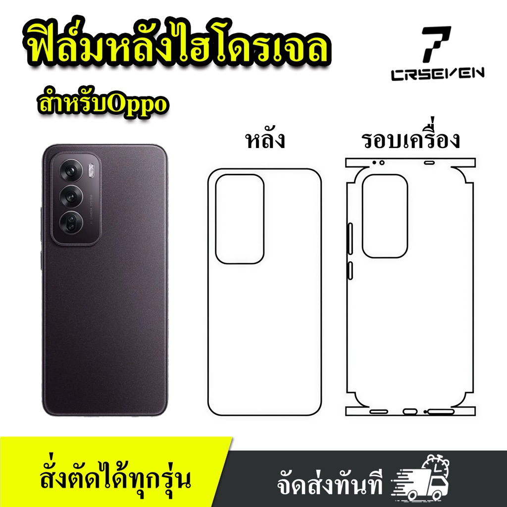 Cxshop ฟิล์มหลังไฮโดรเจล Hydrogel สั่งตัดได้ทุกยี่ห้อ ทุกรุ่น แถมไม้รีด+ชุดทำความสะอาด สำหรับOPPO