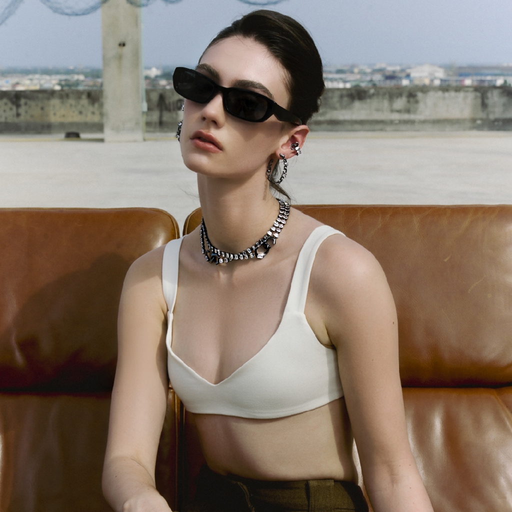 SWAN - Unbound Necklace สร้อยคอเงินแท้ ฝังเพชรคิวบิกเซอร์โคเนีย สร้อยที่ใส่ได้ทุกวัน Match - รูปที่ 7