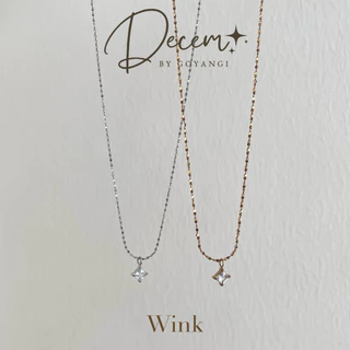 Decem- สร้อยคอรุ่น Wink จี้คริสตัล สแตนเลสสามารถใส่โดนน้ำได้ ไม่ลอกไม่ดำ มีถุงเก็บแถมให้