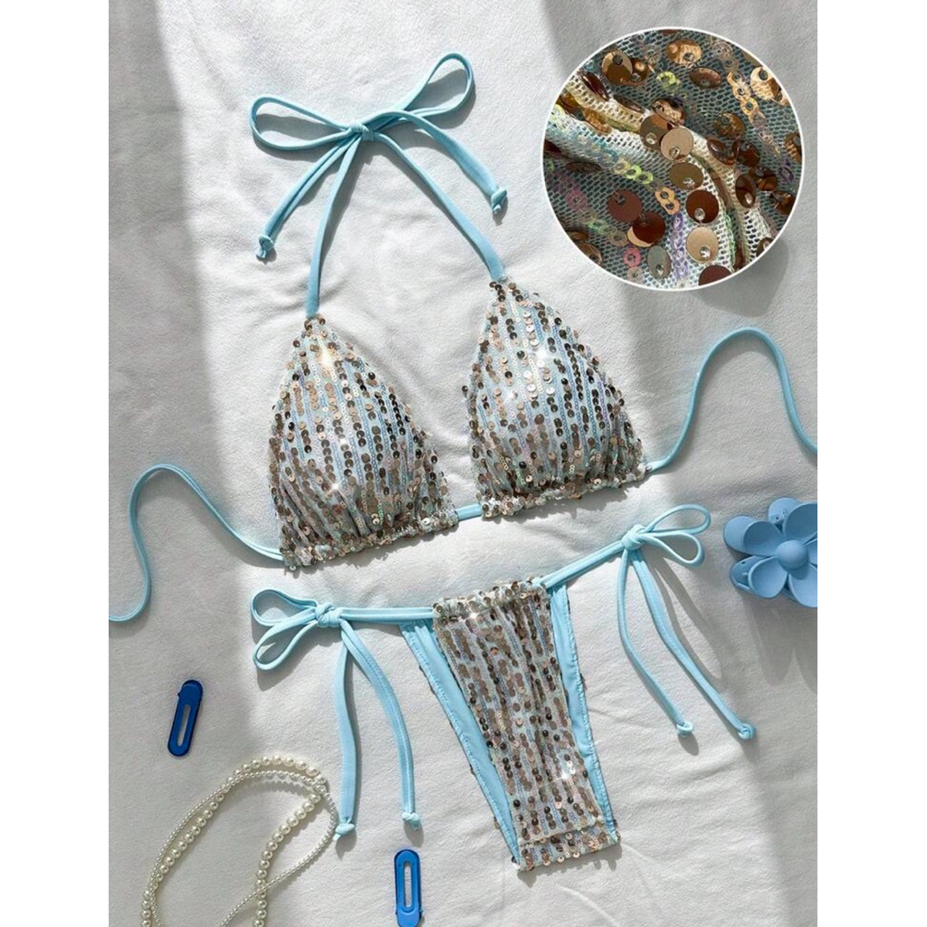 Bikini🍒🌼✨น่ารัก หรูหรา ประกาย🩵💛