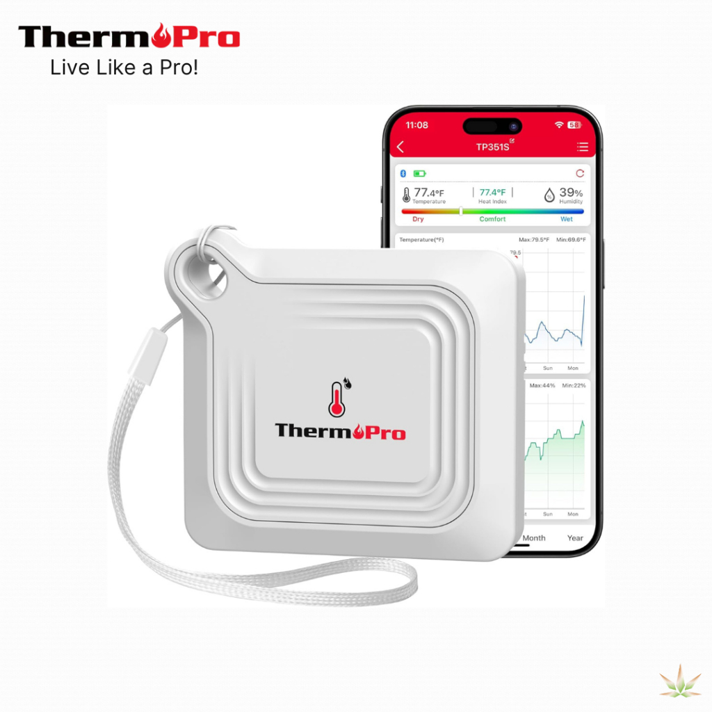 ThermoPro TP351 เครื่องวัดอุณหภูมิและความชื้นอัจฉริยะ เชื่อมต่อบลูทูธ ตรวจสอบข้อมูลผ่านแอปฯ
