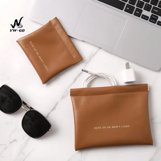 3ขนาด กระเป๋าลิปสติกสําหรับสตรี กระเป๋าใส่เครื่องสำอาง ซองใส่แว่นตาหนัง PU ช่องเก็บของปิดอัตโนมัติ กระเป๋าเงินเ