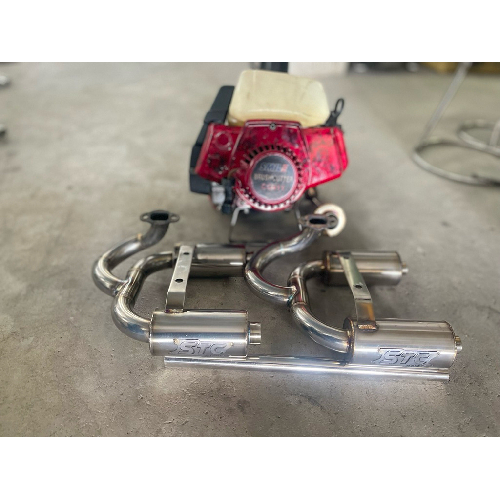 ท่อไอเสียเครื่องตัดหญ้ารุ่น411ทุกรุ่นใส่ได้ ท่อสแตนเลสแบบท่อแฝด - รูปที่ 2