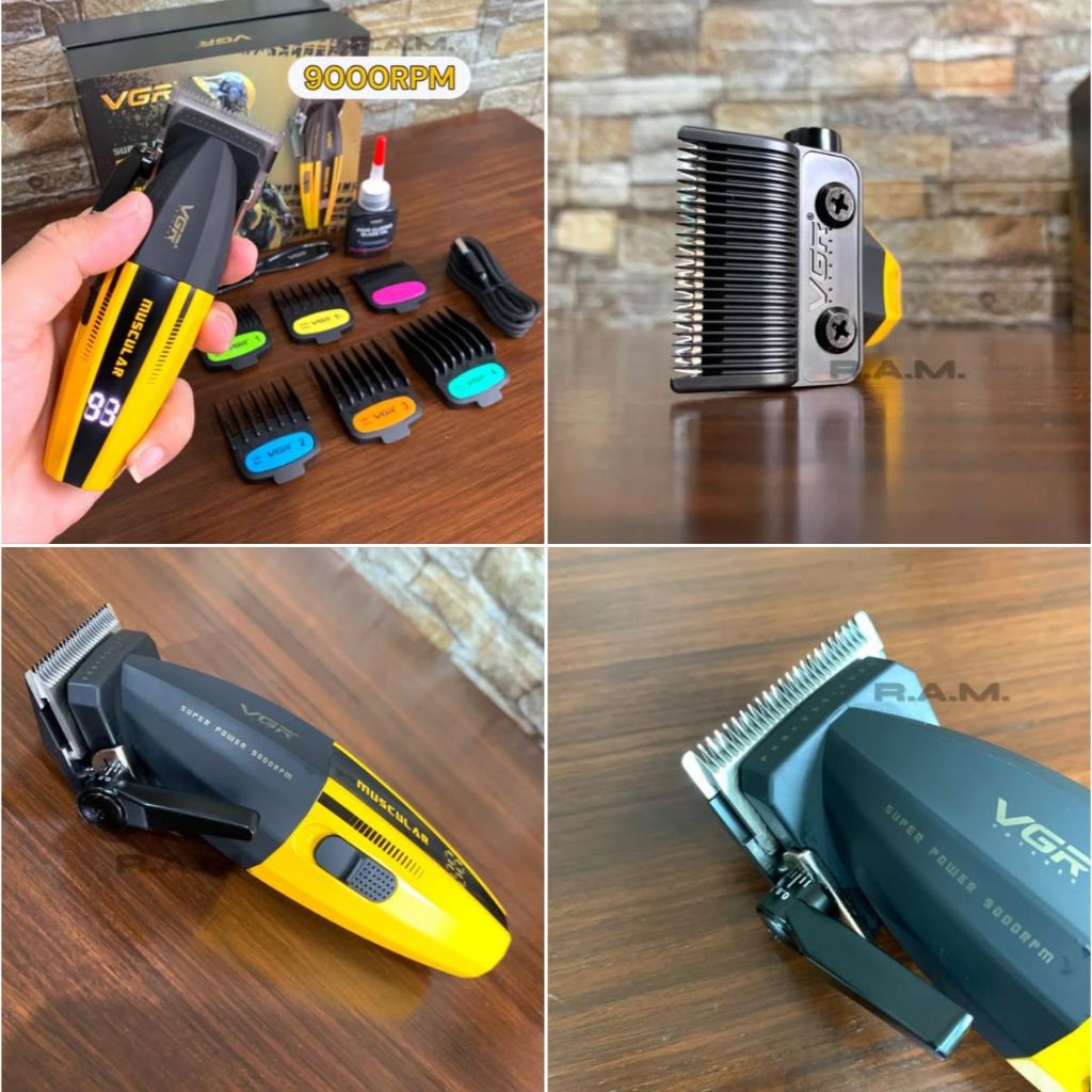 VGR รุ่น v285 ปัตตาเลี่ยนตัดผม ไร้สาย แบบตัดขึ้นทรง มอเตอร์แรง 9000RPM แรงสุดยอด มีแท่นชาร์จ