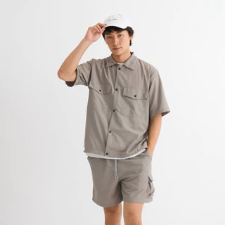 MANMAN OUTFIT - สินค้าใหม่! เชิ้ตผ้าร่ม กระดุมสแนป Street style
