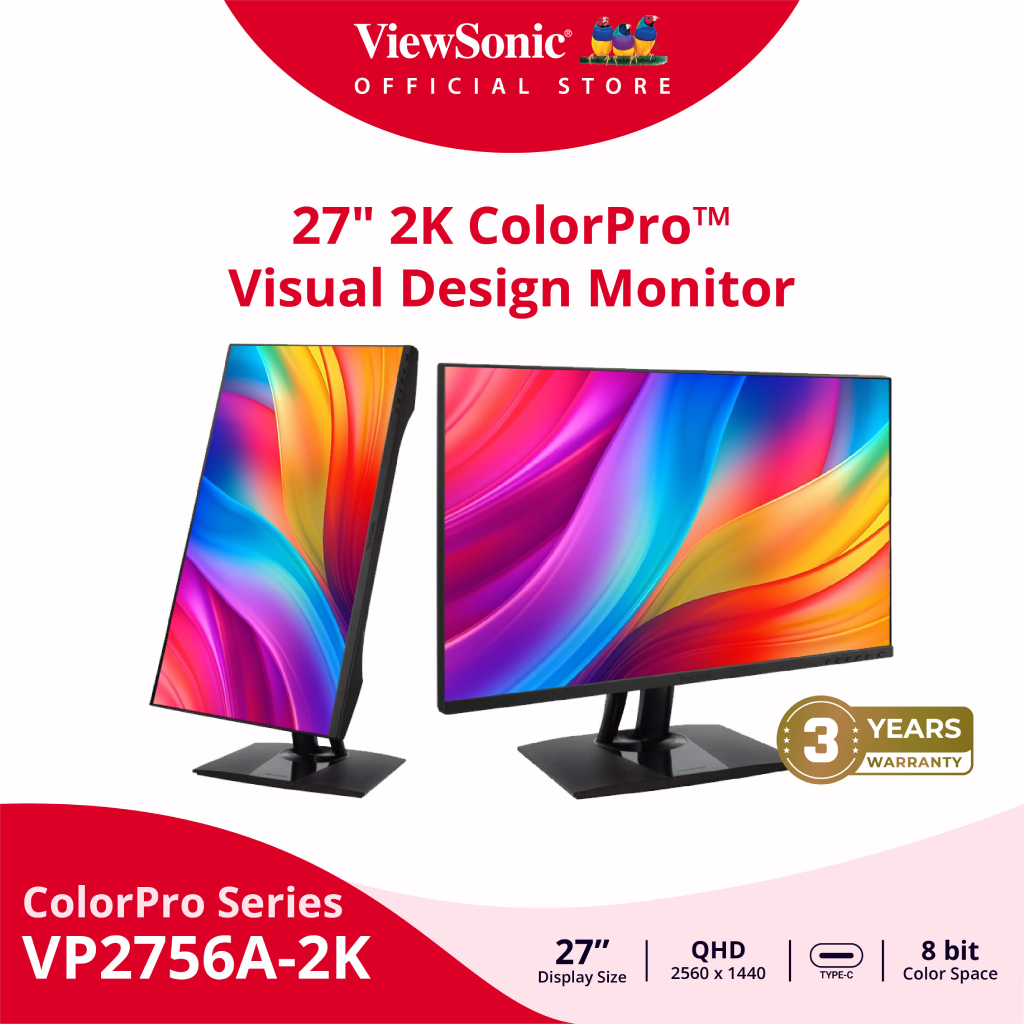 Viewsonic Monitor VP2756A - 2K / 27" / QHD / 120Hz /  5 ms  (จอมอนิเตอร์)