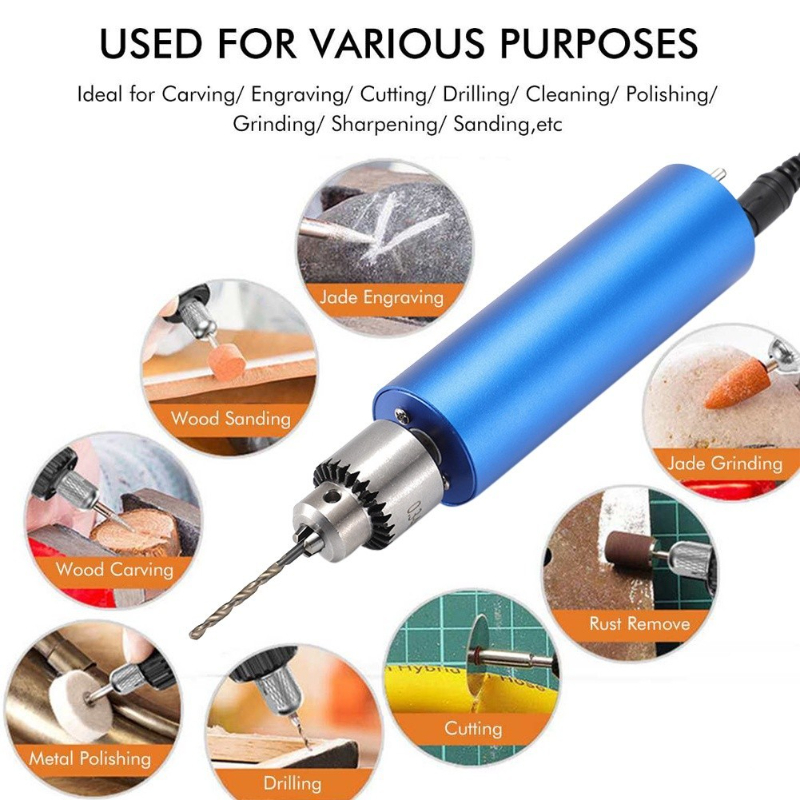 เครื่องเจียร์ mini สว่านจิ๋วไฟฟ้า 12V-24V 13000RPM แถมเครื่องประดับ135ชิ้น ขัด - รูปที่ 4