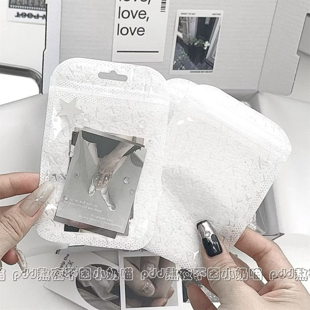 🤍พร้อมส่ง!ถุงซิปล็อค ลายลูกไม้ แพค10ชิ้น ขนาดเล็ก 8.5*13cm