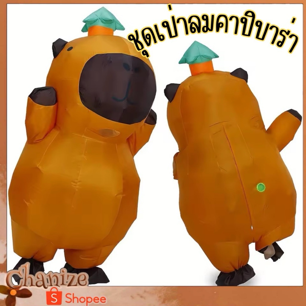⭐️พร้อมส่ง⭐️ชุดเป่าลมคาปิบาร่า ชุดคาปิบาร่า คอสเพลย์สัตว์น่ารัก ปาร์ตี้