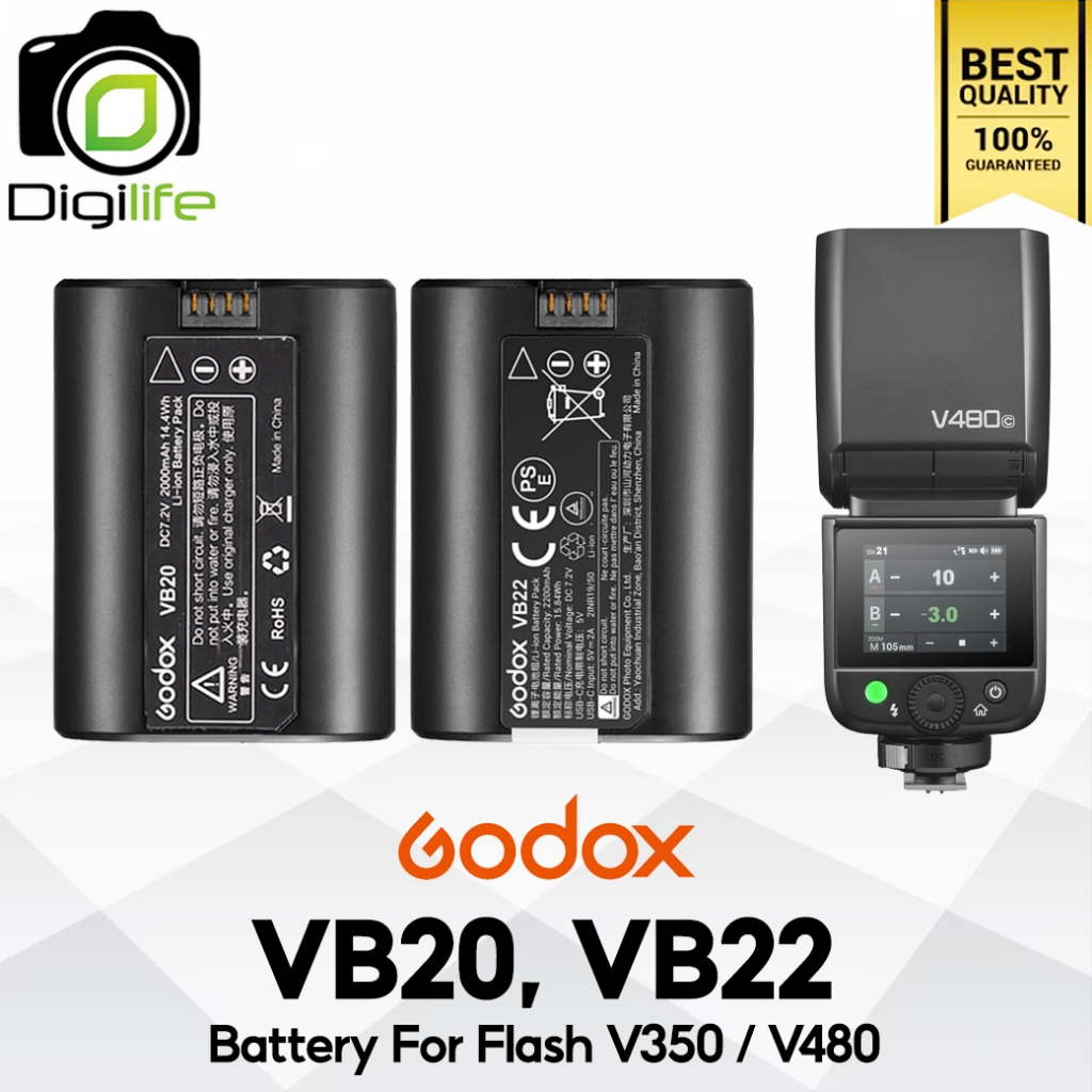 Godox Battery VB20, VB22 For Flash V350 / V480 - Digilife Thailand