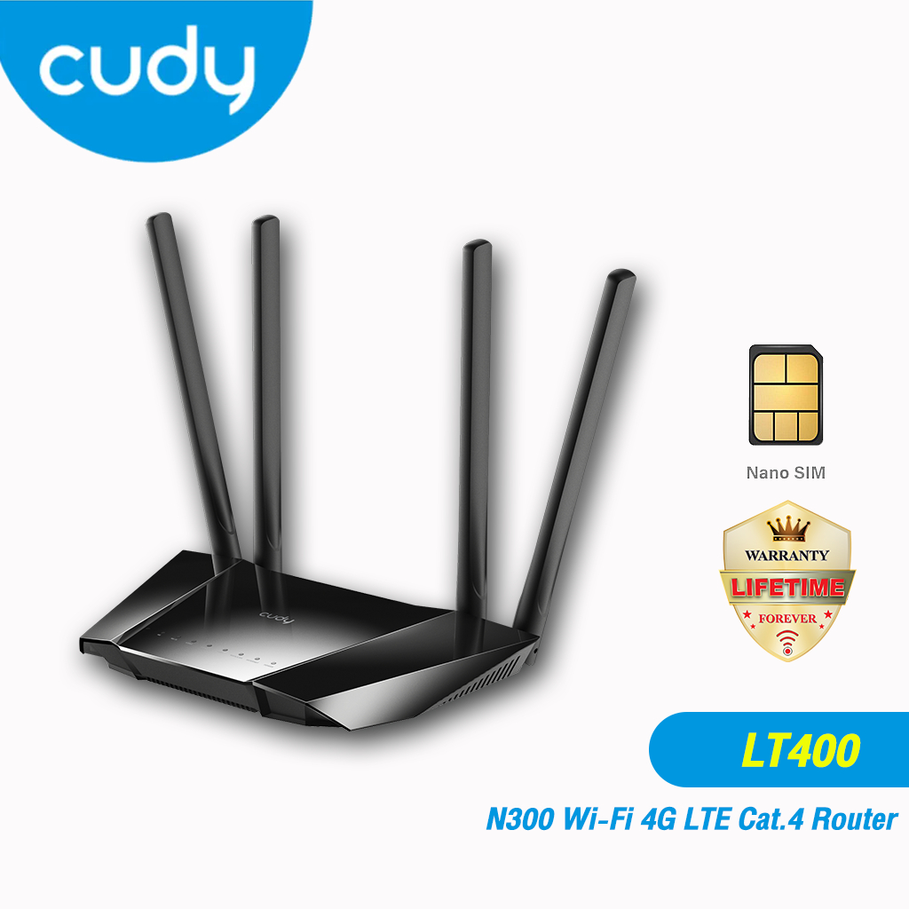 "CUDY" 4G N300 Wi-Fi Router รุ่น LT400