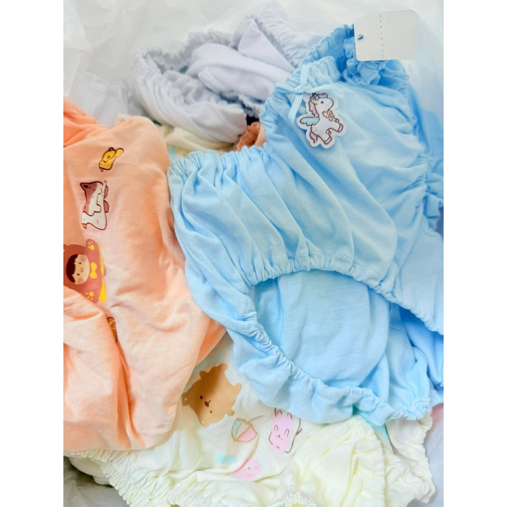 แบบ คละลาย Wacoal Bloom Panty Cotton Half กางเกงใน เด็กผู้หญิง ร้อยยาง ราคาต่อ 1/ตัว